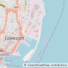 Map of Lowestoft, Suffolk