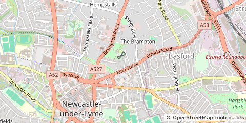 Map of Newcastle, Staffordshire
