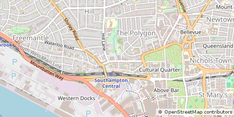 Map of Southampton, Hampshire