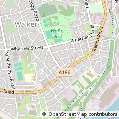 Map of Newcastle, Tyne and Wear