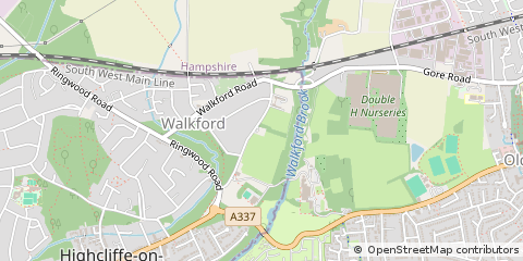 Map of Highcliffe, Dorset