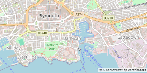 Map of Plymouth, Devon