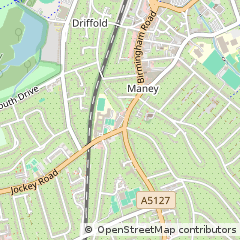 Map of Sutton Coldfield, West Midlands