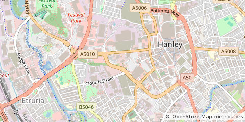 Map of Stoke on Trent, Staffordshire