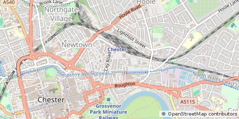 Map of Chester, Cheshire
