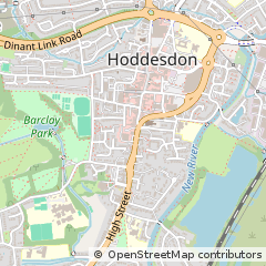 Map of Hoddesdon, Hertfordshire