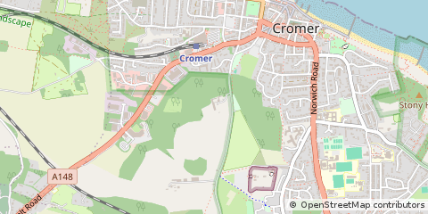Map of Cromer, Norfolk