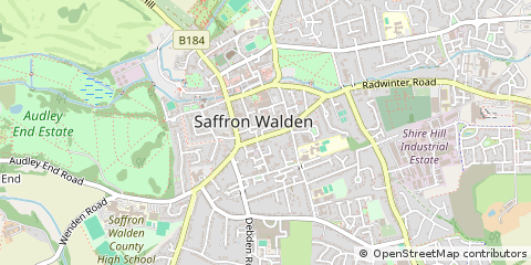 Map of Saffron Walden, Hertfordshire