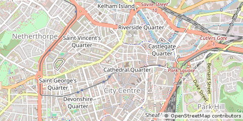 Map of Sheffield, South Yorkshire