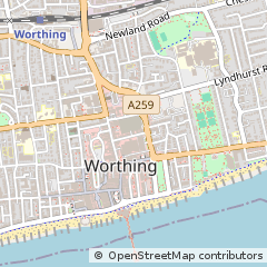 Map of Worthing, West Sussex