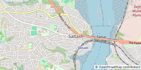 Map of Saltash, Cornwall