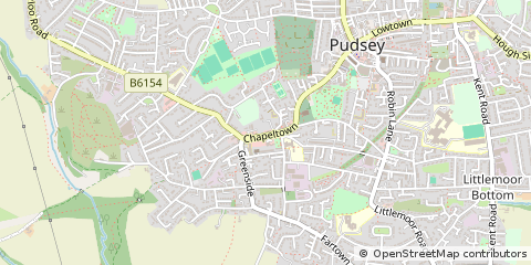 Map of Pudsey, West Yorkshire