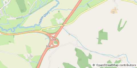 Map of USK, Monmouthshire