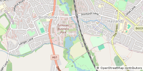 Map of Hasland Chesterfield, Derbyshire