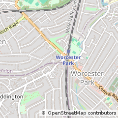Map of Worcester Park, Surrey