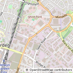 Map of Welwyn Garden City, Hertfordshire