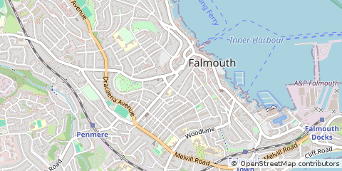Map of Falmouth, Cornwall