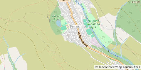 Map of Ferndale, RCT