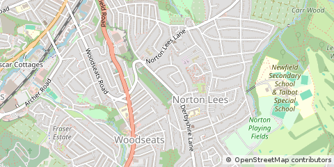 Map of Sheffield, South Yorkshire