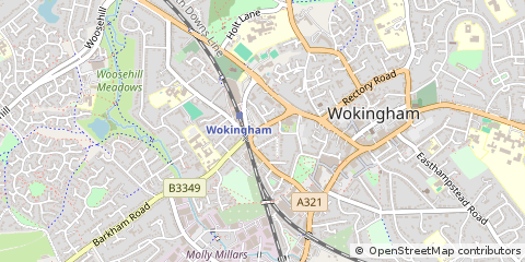 Map of Wokingham, Berkshire
