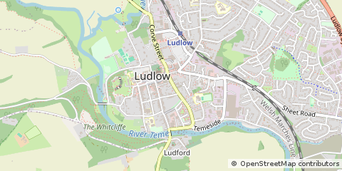 Map of Ludlow, Shropshire