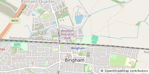 Map of Bingham, Nottingham