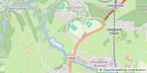 Map of Leek, Staffordshire