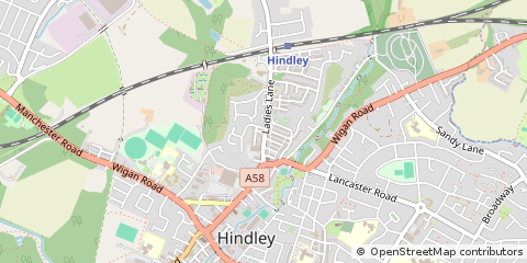 Map of Hindley Wigan, Lancashire