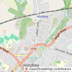 Map of Hindley Wigan, Lancashire
