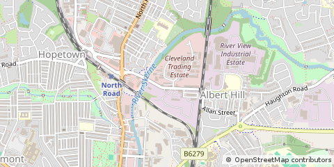 Map of Darlington, County Durham