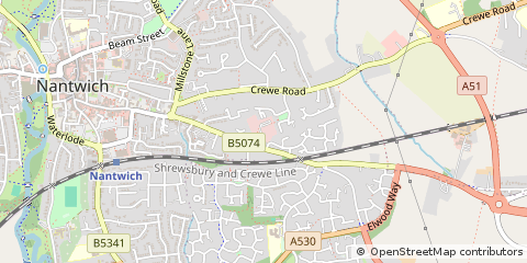 Map of Nantwich, Cheshire