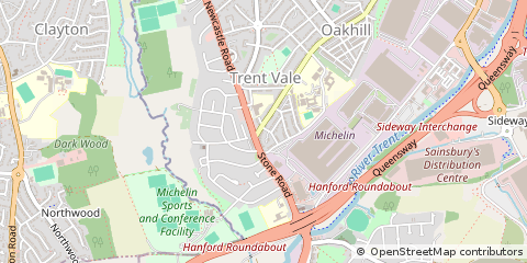 Map of Stoke-on-Trent, Nottinghamshire