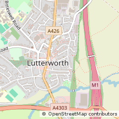 Map of Lutterworth, Leicestershire