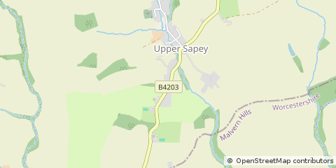 Map of Worcester, Herefordshire
