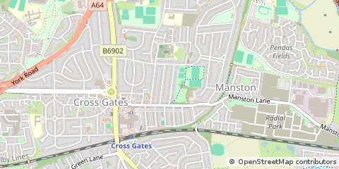 Map of Leeds, West Yorkshire