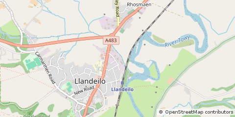 Map of Llandeilo, Carmarthenshire