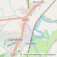 Map of Llandeilo, Carmarthenshire