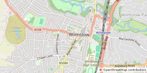 Map of Wilmslow, Cheshire