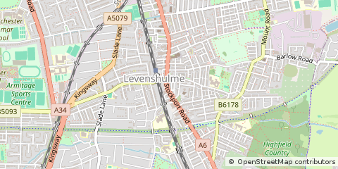 Map of Manchester, Lancashire