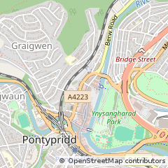 Map of Pontypridd, Mid Glamorgan