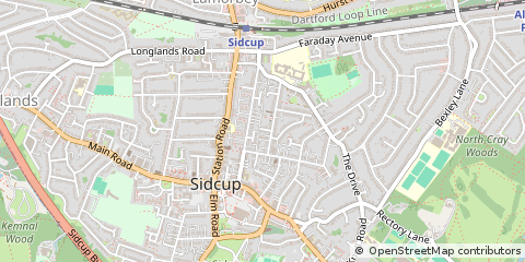 Map of Sidcup, Kent