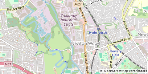 Map of Hyde, Cheshire