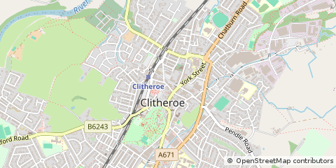 Map of Clitheroe, Lancashire