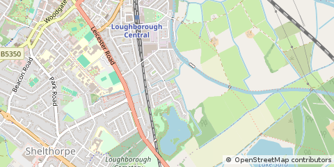 Map of Loughborough, Leicestershire