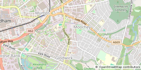 Map of Oldham, Lancashire