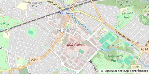 Map of Feltham, Middlesex