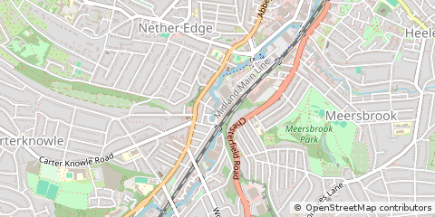 Map of Sheffield, South Yorkshire