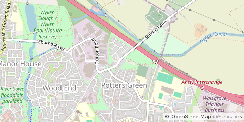 Map of Coventry, Warwickshire