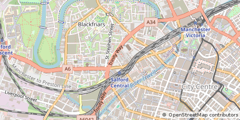 Map of Salford, Greater Manchester