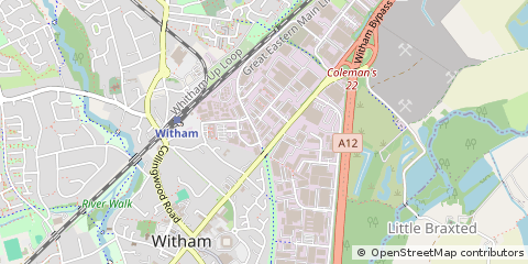 Map of Witham, Essex